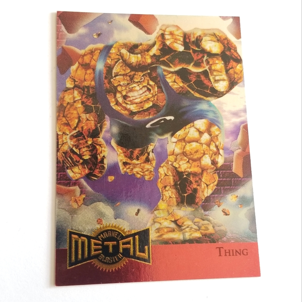 Vintage Marvel Metal trading card 1995 Thing Limited Edition card #14 of 18